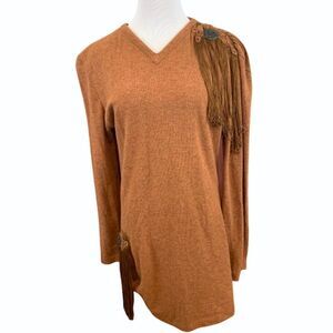 Vintage 80’s wool sweater mini dress with tassels